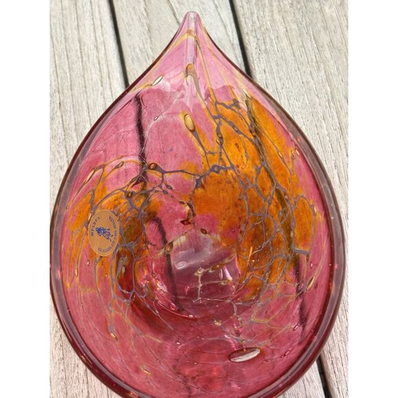 Malta Glassworks MTARFA Jack in Pulpit Style Dish Bowl Signed Original Label 7” - Picture 6 of 11